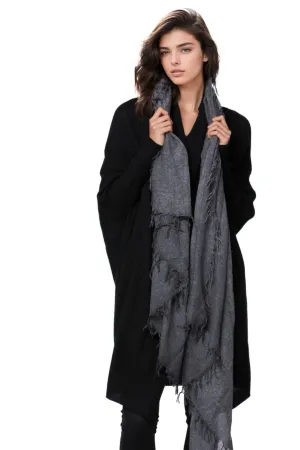 100% Cashmere Luxury Scarf, New York Parkway in Charcoal