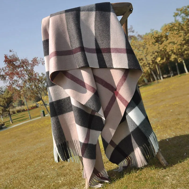 Autumn and Winter  Scarf Female British Bagh Bristled Cashmere Scarf Shawl Dual-use Thick Couple Scarf