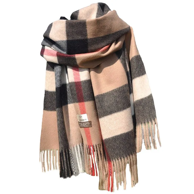 Autumn and Winter  Scarf Female British Bagh Bristled Cashmere Scarf Shawl Dual-use Thick Couple Scarf