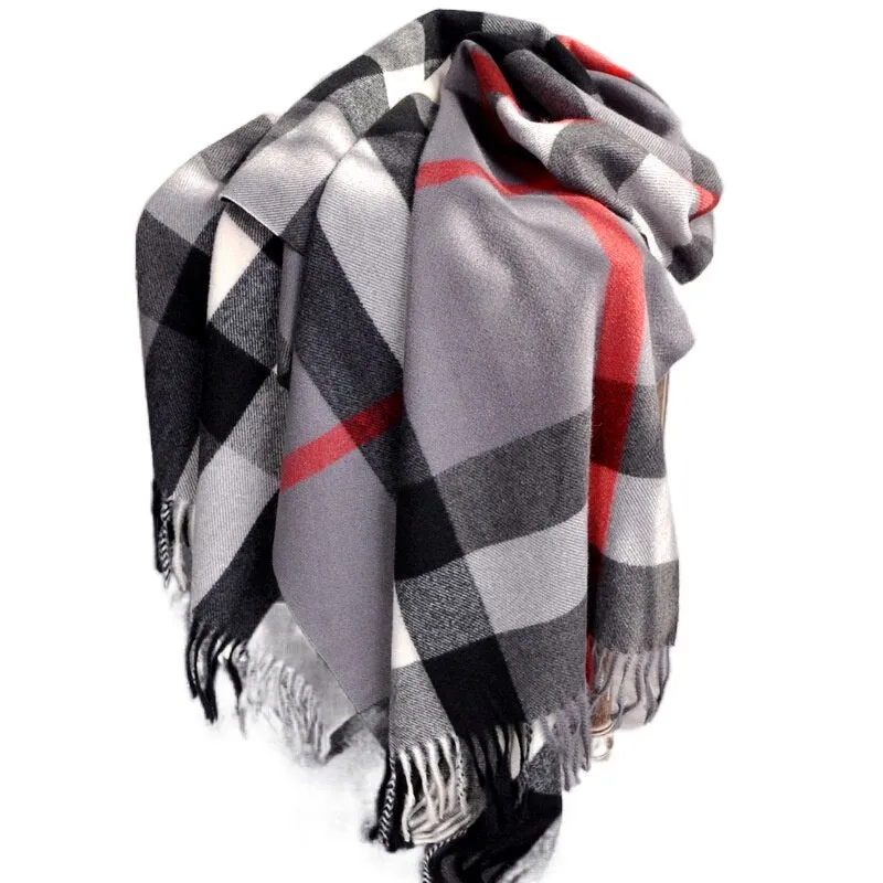 Autumn and Winter  Scarf Female British Bagh Bristled Cashmere Scarf Shawl Dual-use Thick Couple Scarf