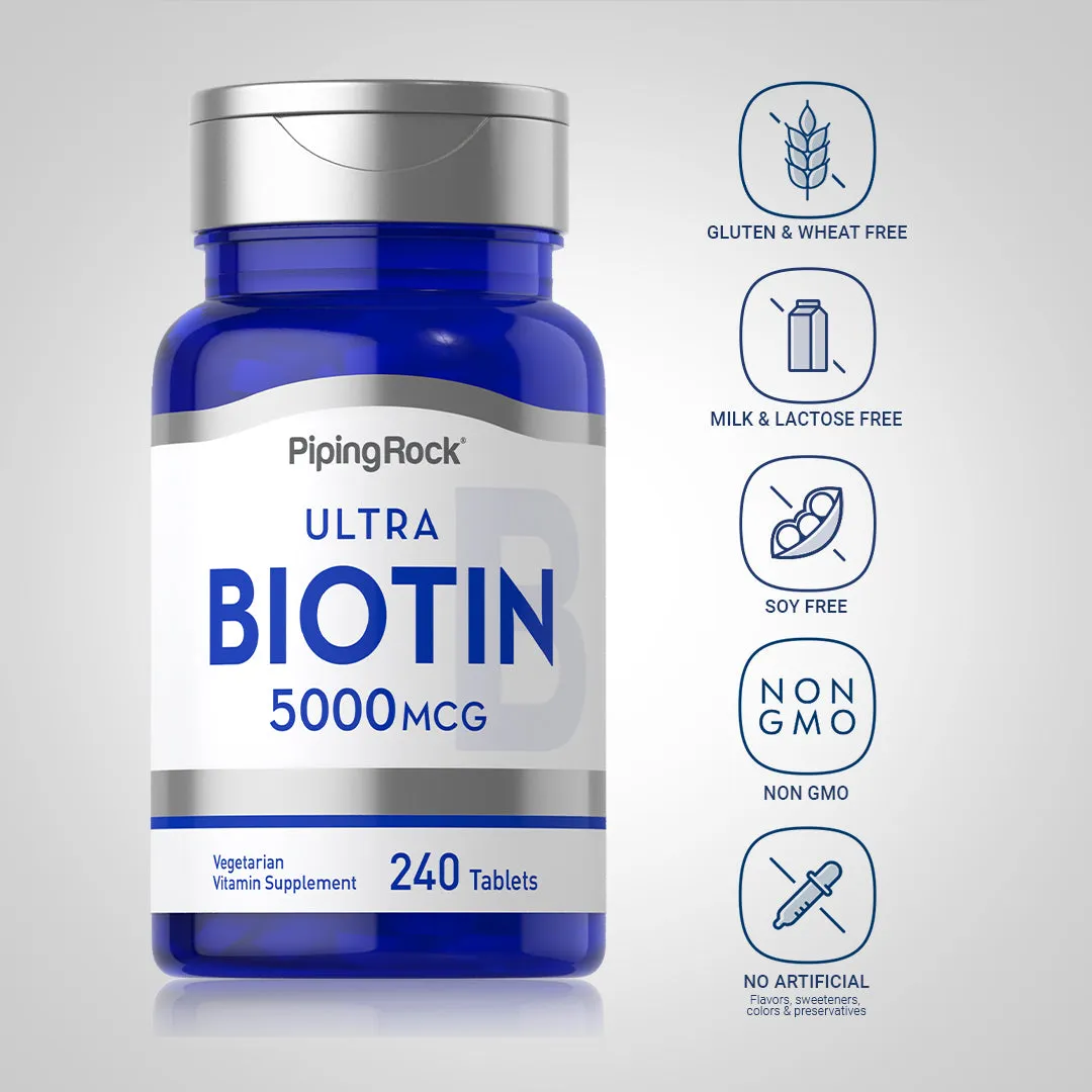 Biotin, 5000 mcg, 240 Tablets