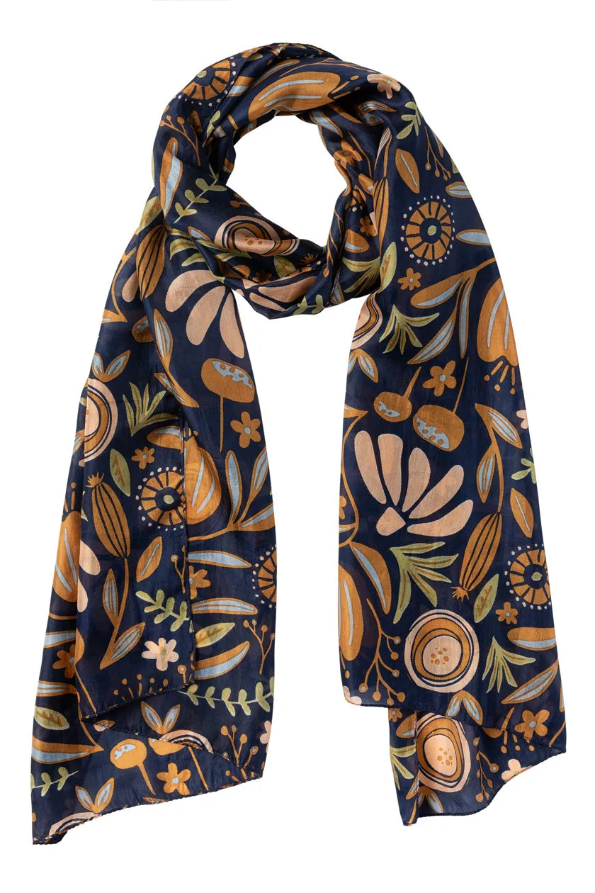 Blooms Silk Scarf