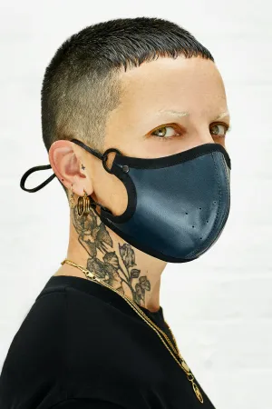 Blue leather face mask