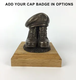 BOOTS AND BERET Cold Cast Bronze Statue (Add a Cap-badge and Engraving)