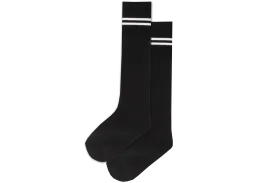 Boys 3/4 Striped Long Socks - Clifton Black/White