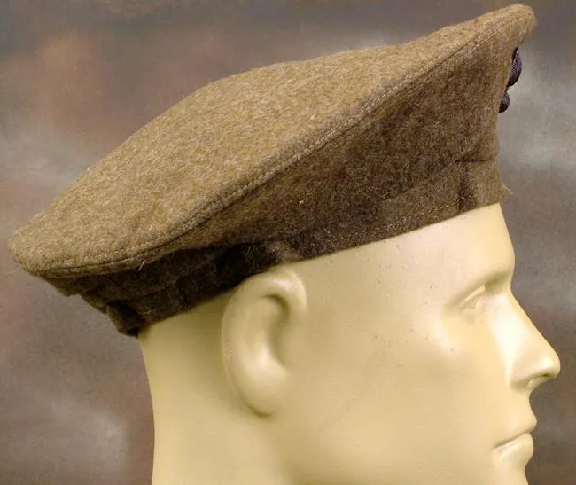 British Beret WW2 Issue Khaki: Dated WWII