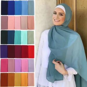 Bubble Chiffon Muslim Prayer Hijab Scarf