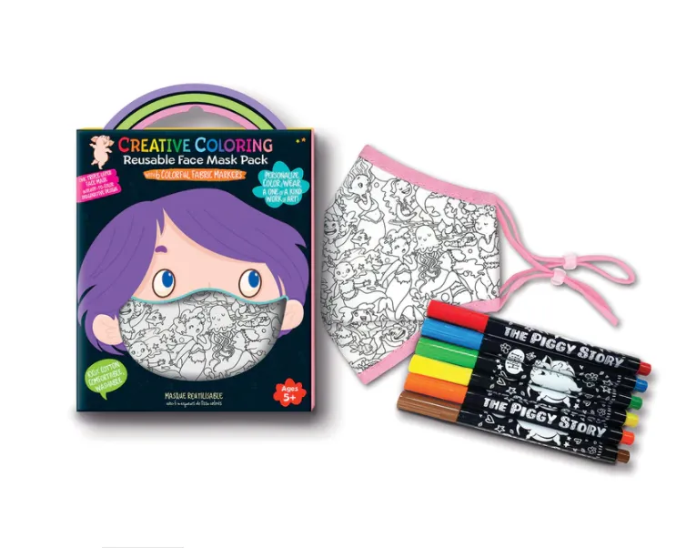 Creative Coloring Face Mask with Markers