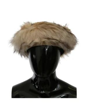 Dolce & Gabbana Faux Fur Hat Brown