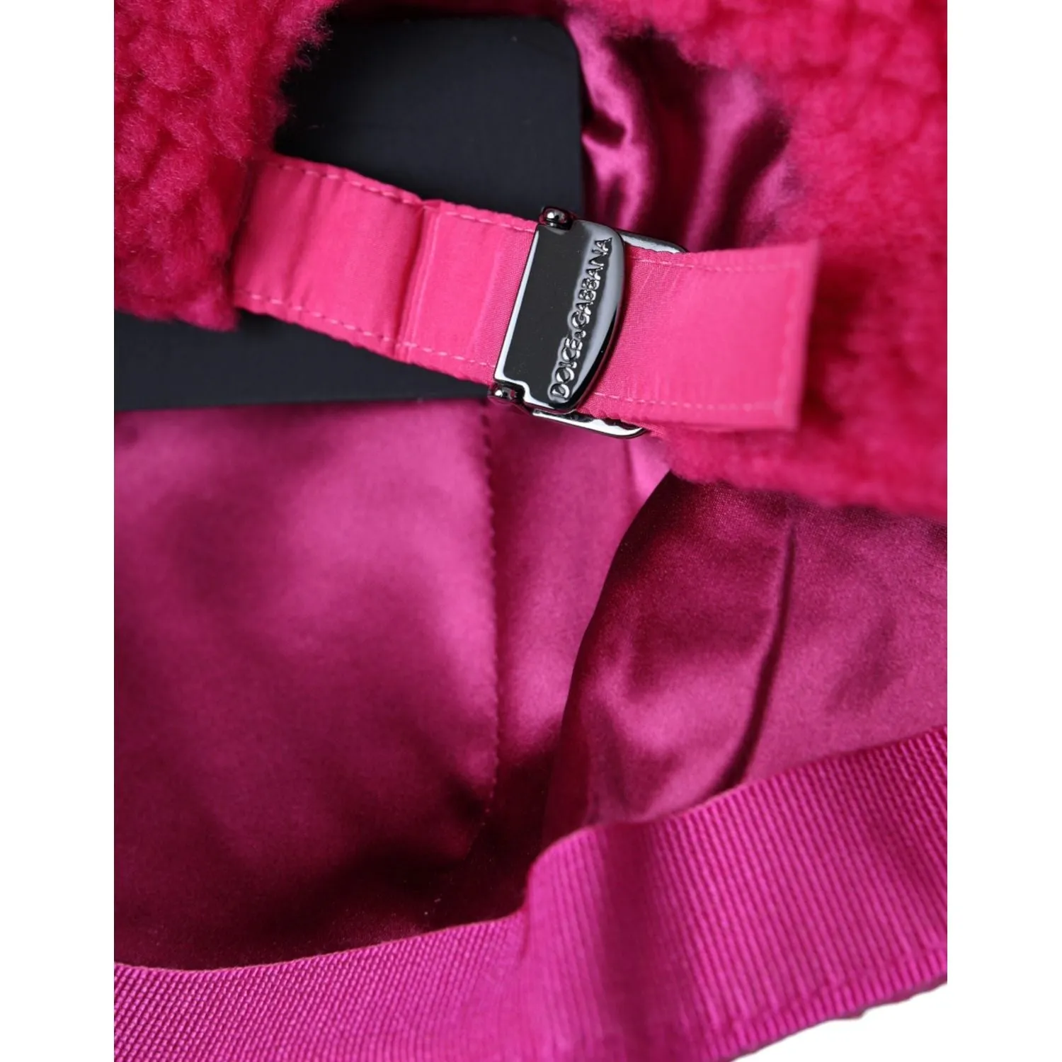 Dolce & Gabbana Pink Fleece Plush Baseball Hat Men