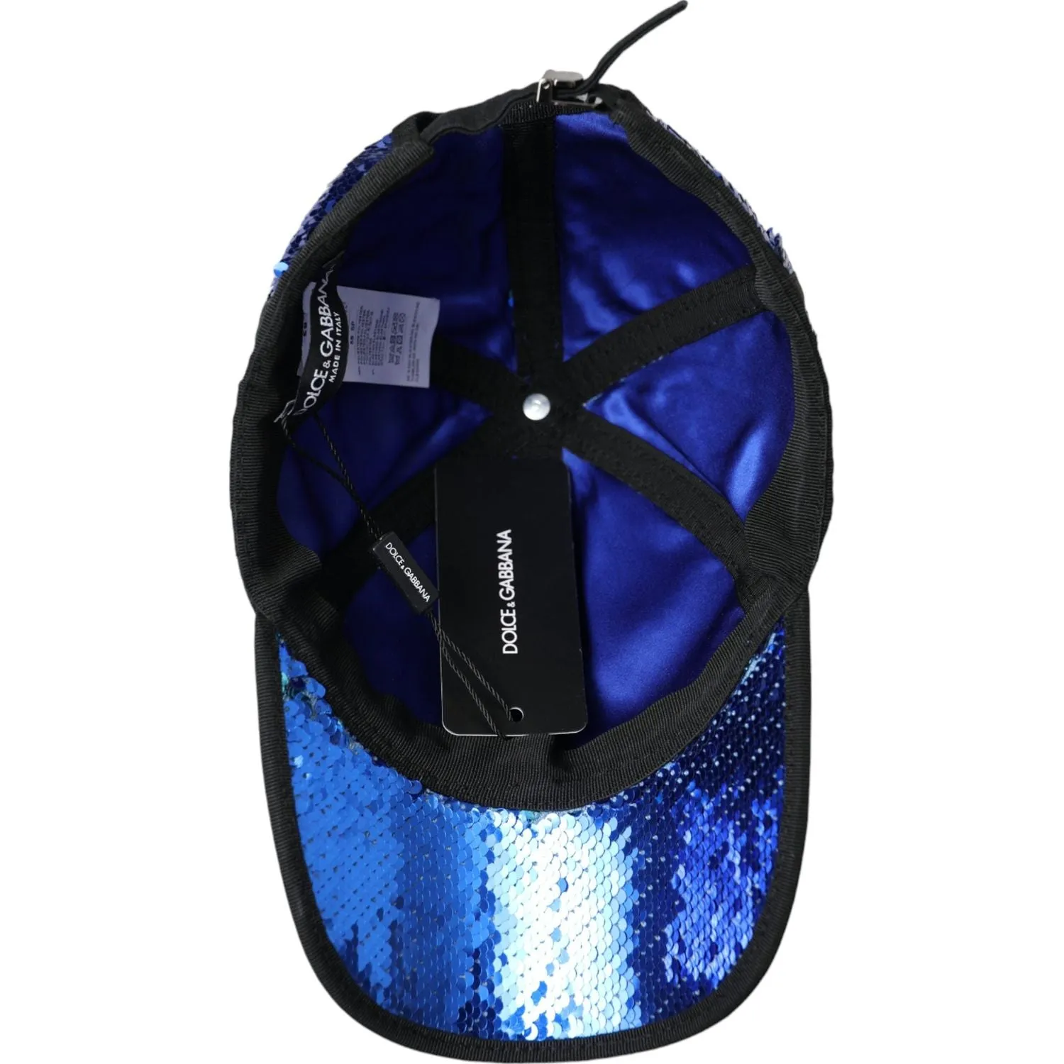 Dolce & Gabbana Royal Blue Sequin Baseball Hat Men