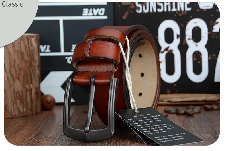 Dynamic buckle leather belt belt