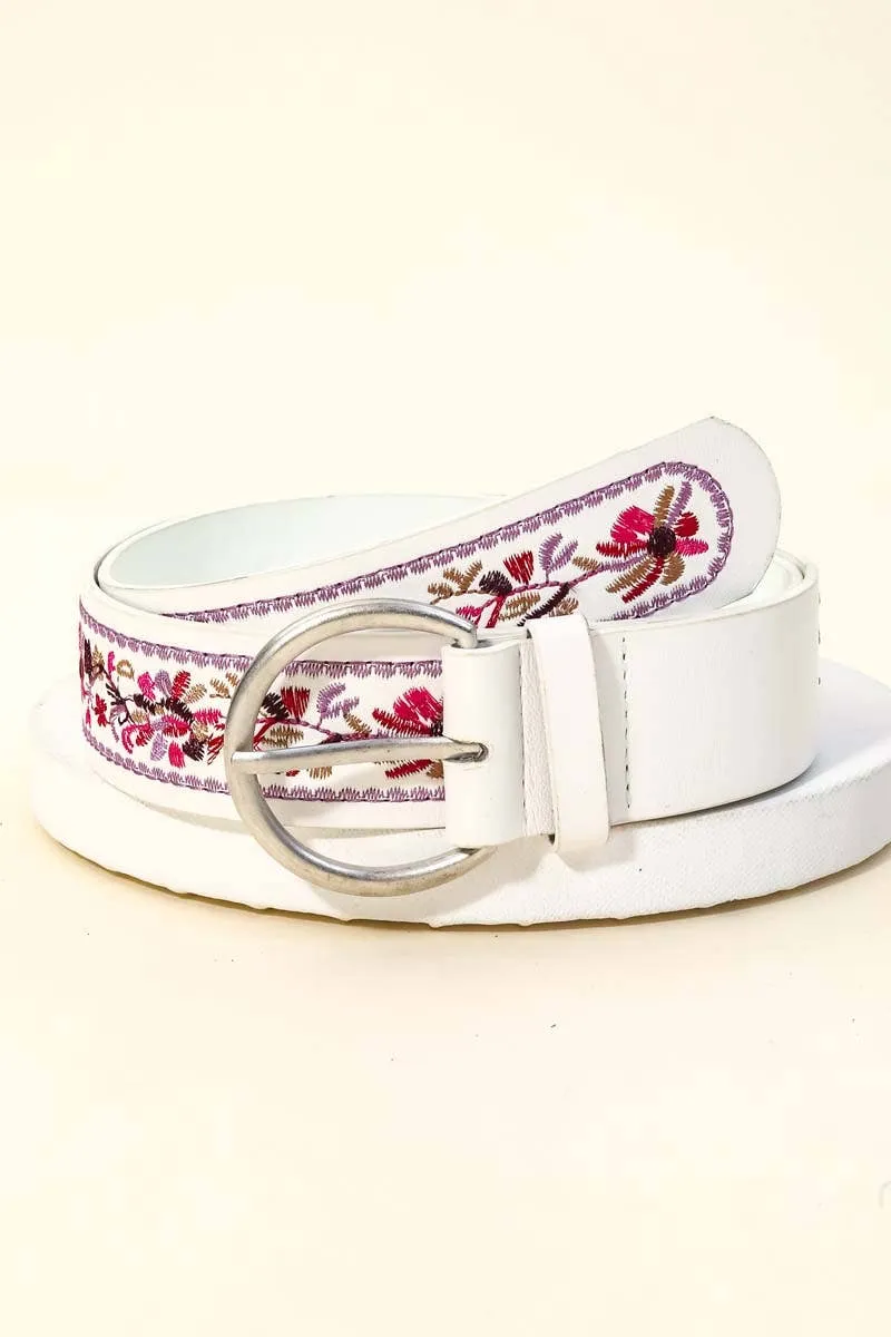 Embroidered Floral Belt