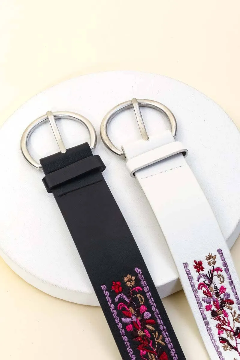 Embroidered Floral Belt