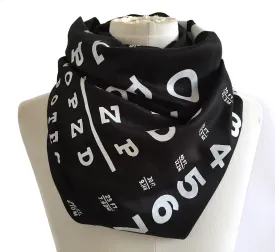 Eye Chart Scarf. Linen-weave pashmina