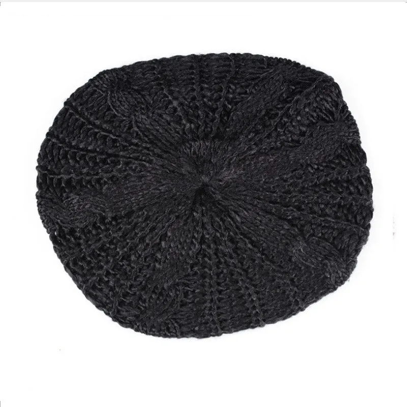 Fashion Warm Winter Women Beret Braided Baggy Knit Crochet Beanie Hat Ski Cap