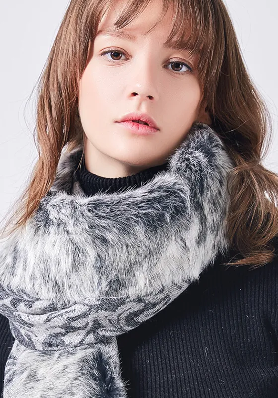 Fur Collar Rabbit Thick Scarf