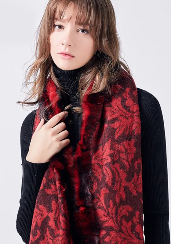 Fur Collar Rabbit Thick Scarf