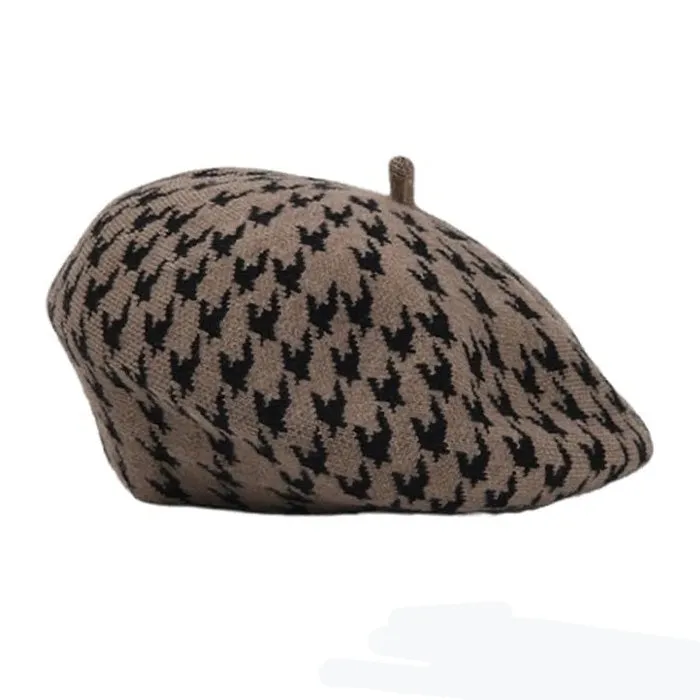 Houndstooth Beret