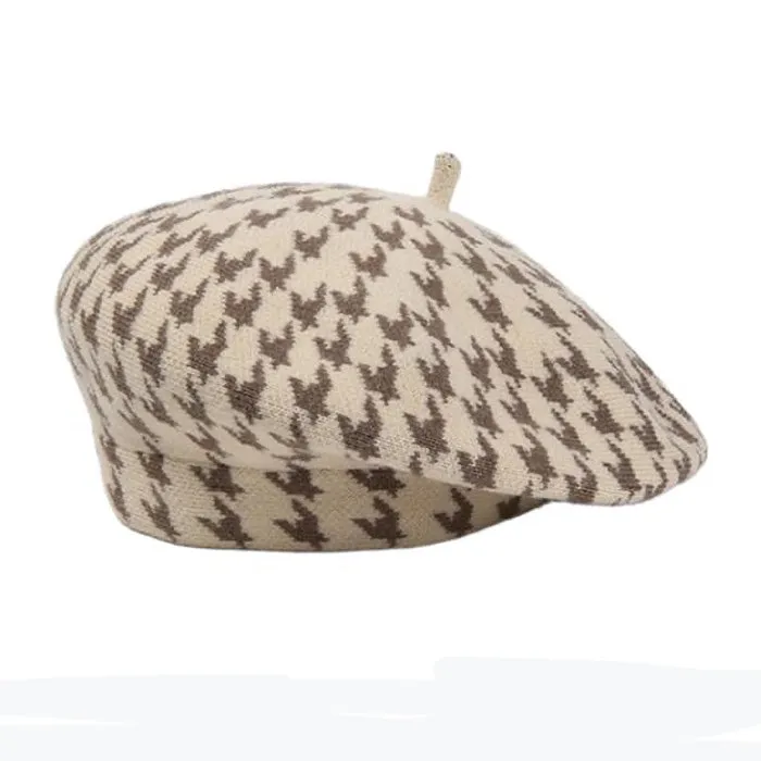 Houndstooth Beret