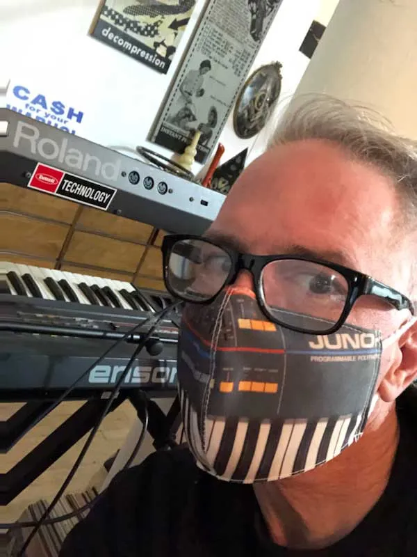 Juno Face Mask, Vintage Synthesizer Fitted Face Cover