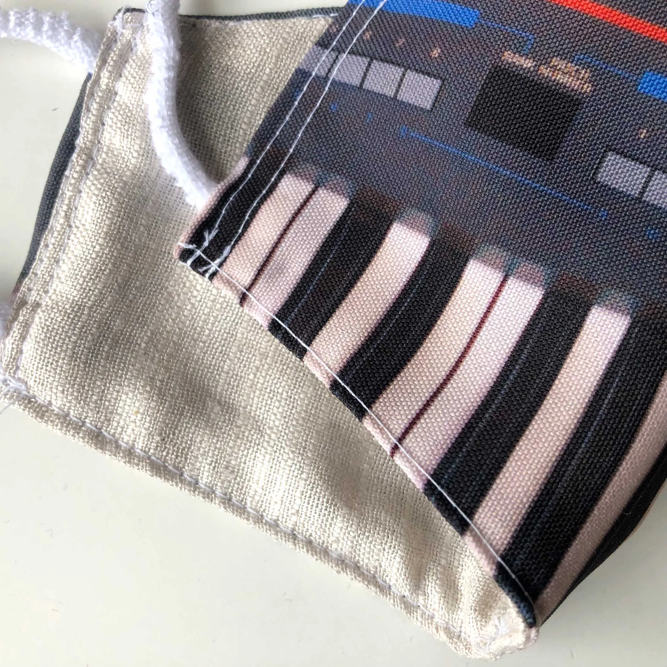 Juno Face Mask, Vintage Synthesizer Fitted Face Cover