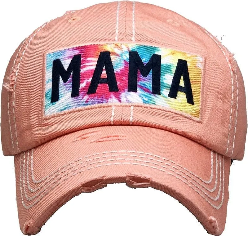 KBV1375 "Mama Tie Dye" Vintage Washed Baseball Cap