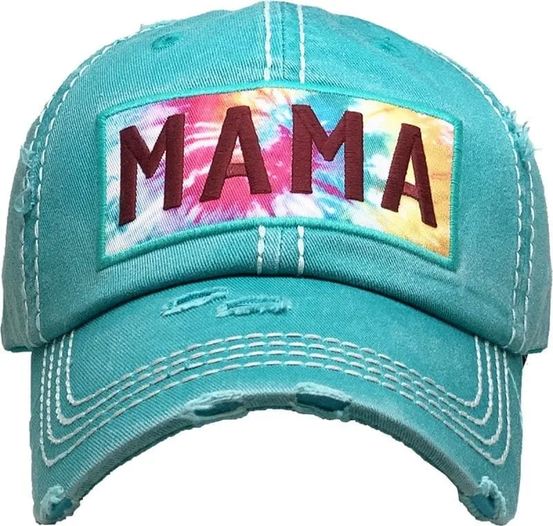 KBV1375 "Mama Tie Dye" Vintage Washed Baseball Cap