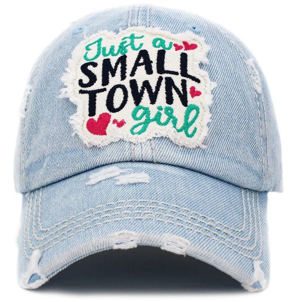 KBV1392 "Just A Small Town Girl" Vintage Washed Baseball Cap