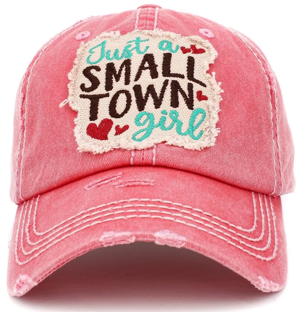 KBV1392 "Just A Small Town Girl" Vintage Washed Baseball Cap