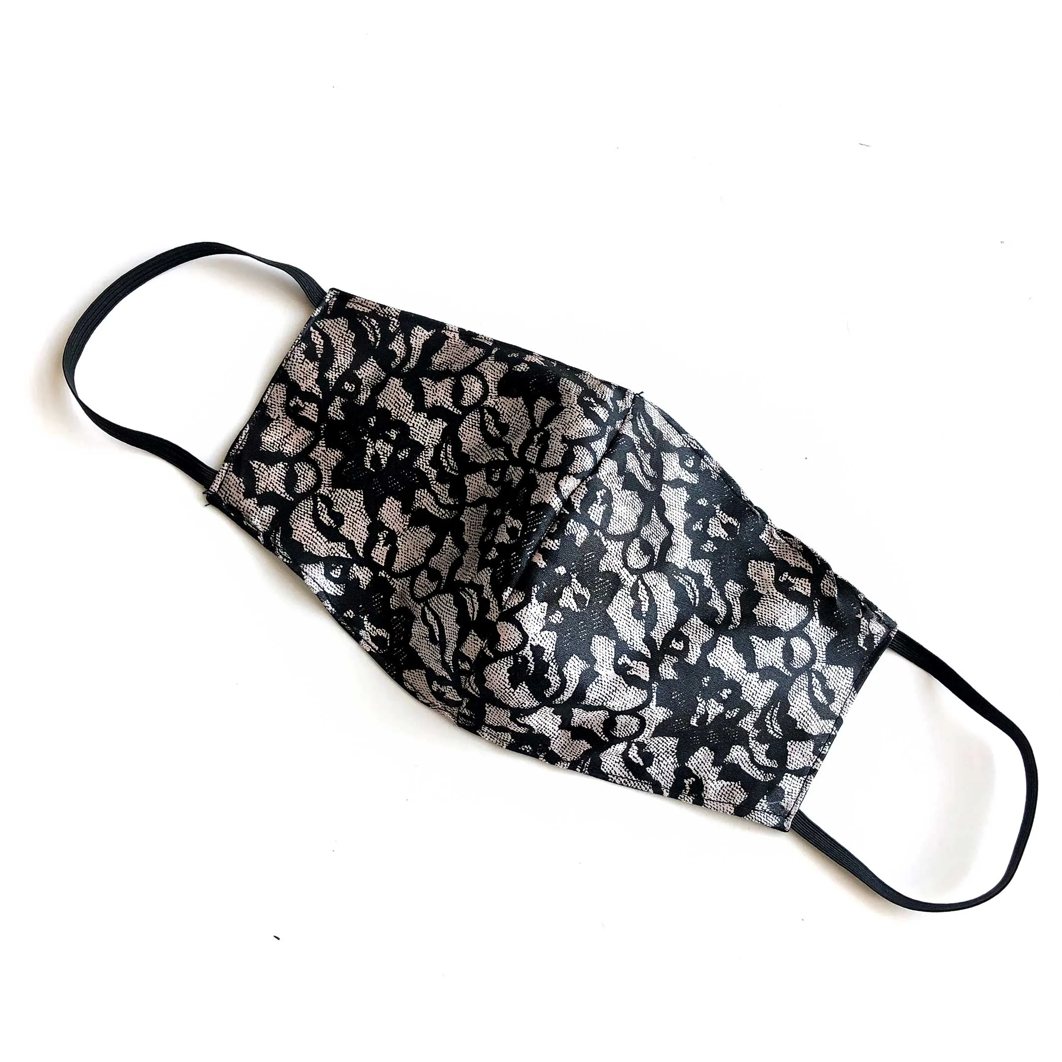 Lace Print Face Mask, Boudoir Lace adjustable fabric face cover