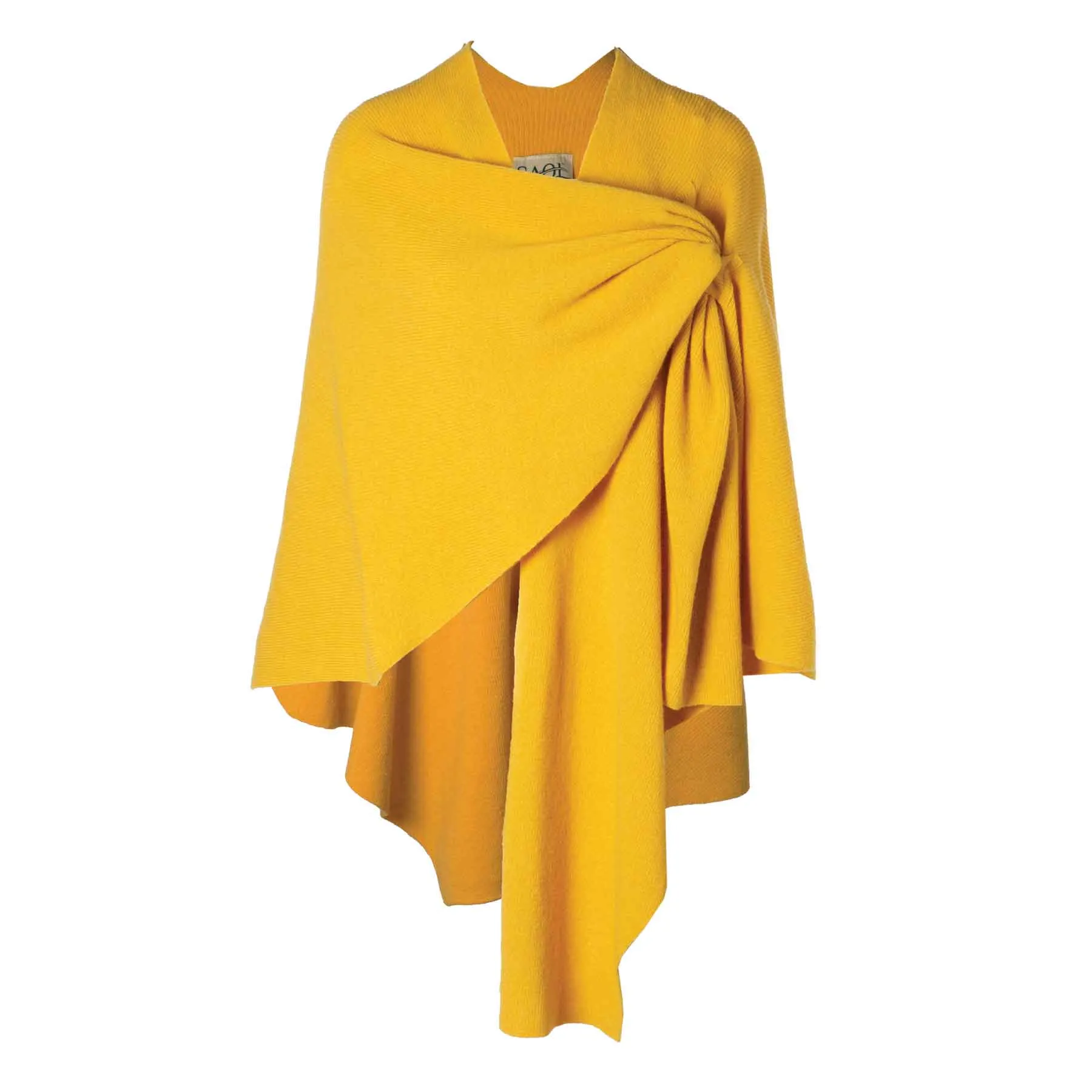 Lambswool Draped Shawl- Yellow