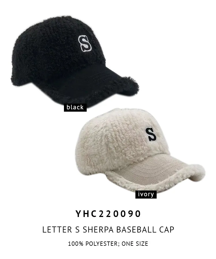 Letter S Sherpa Baseball Cap