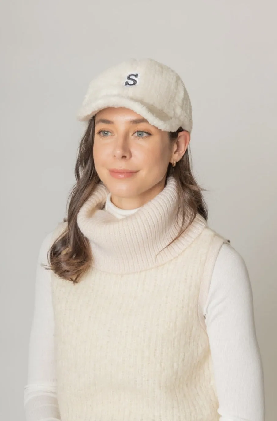 Letter S Sherpa Baseball Cap