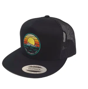 LPG Apparel Co. Retro Marlin Sunset Snapback Flat Brim Trucker Hat