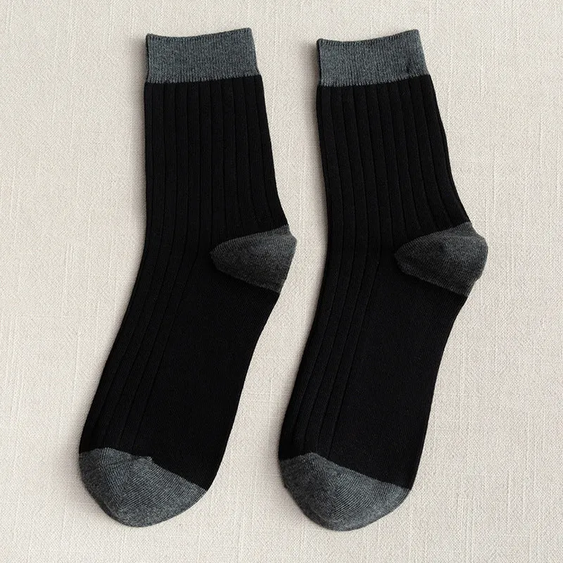 Men's Socks Autumn and Winter Cotton Color Matching Basic All-Matching Tube Socks