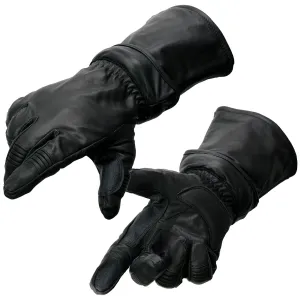 Milwaukee Leather Men's Gauntlet Motorcycle Hand Gloves-Removeable