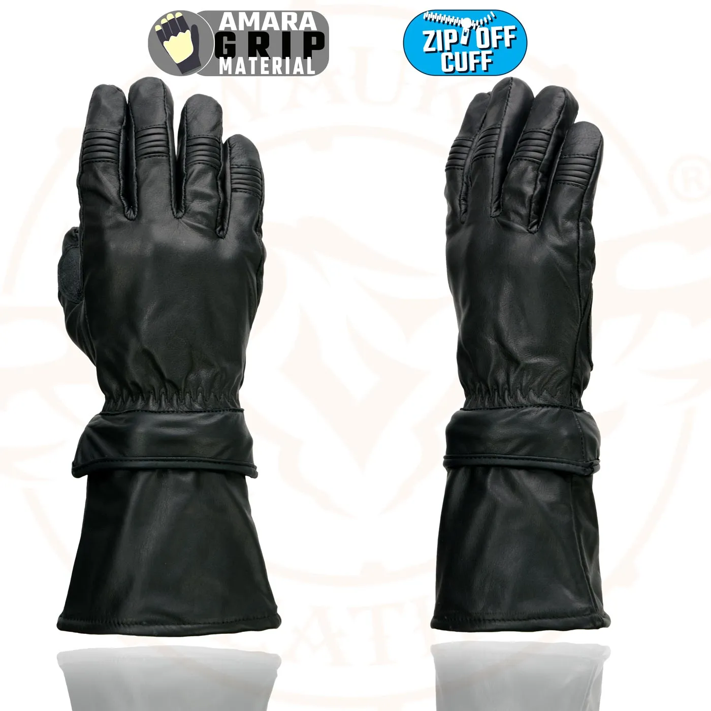 Milwaukee Leather Men's Gauntlet Motorcycle Hand Gloves-Removeable