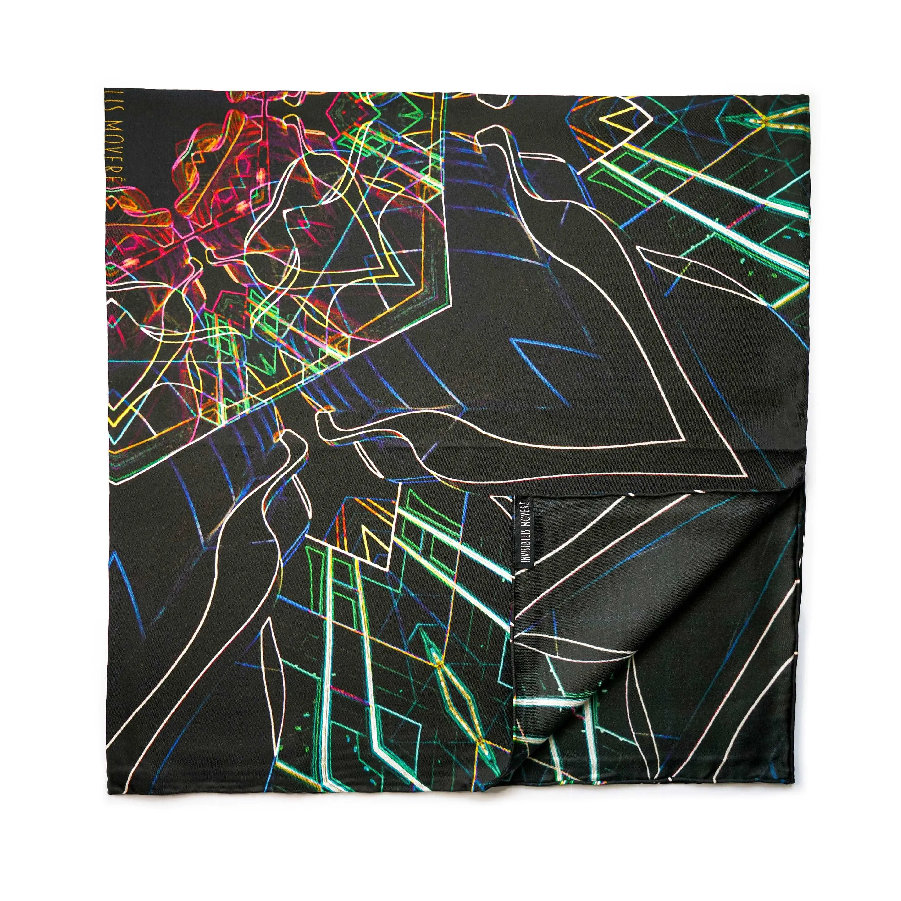 Neonlighted The Hong Kong International Airport - Premium Silk Scarf 90