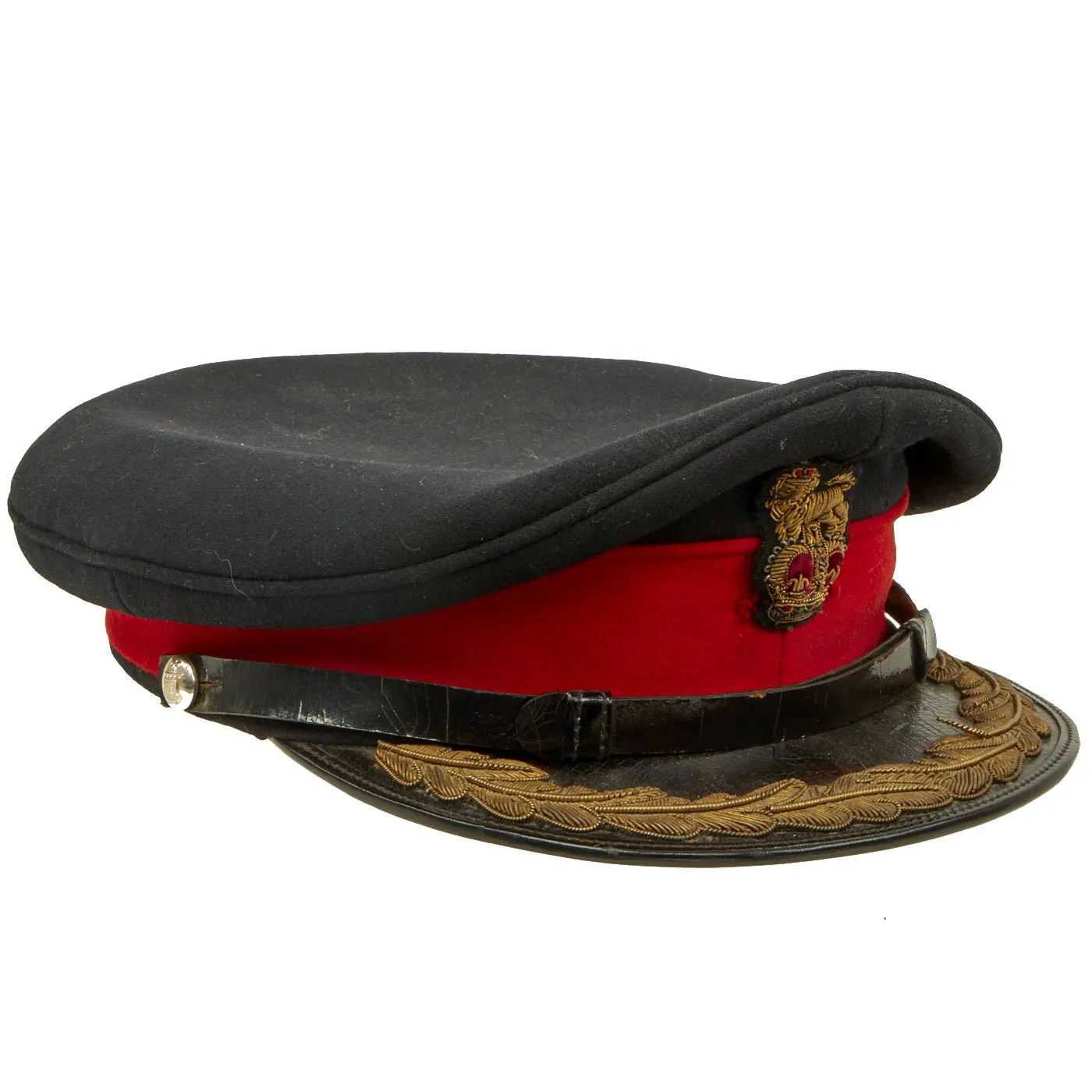 Original British Post WWII Canadian R.C.O.C. Army Brigadier or Colonel Dress Peaked Visor Cap by Thomas & Stone