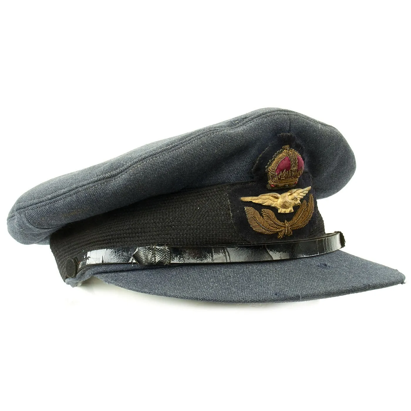 Original British WWII Royal Air Force RAF Officer Visor Cap