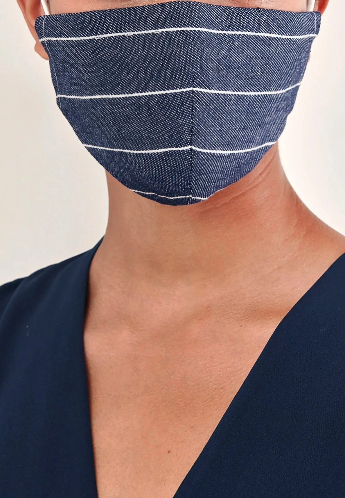 Paisie Adjustable Face Mask in Dark Denim