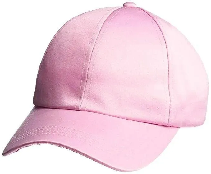 Satin Feel Baseball Cap Assorted Colors - (1 piece)