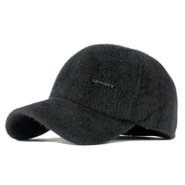 Solid Color Winter Warm Ear Flaps Baseball Cap