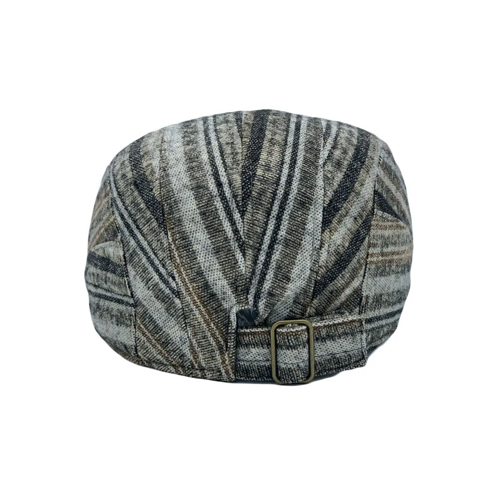 Stripe Ivy Gatsby Hats - Newsboy Cabbie Cap - Hunting Driving Golf Adjustable LD31576