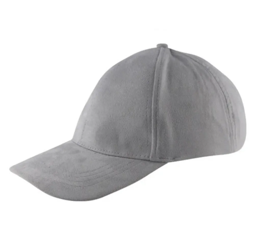 Suede Peaked Hat in Navy, Grey and Stone