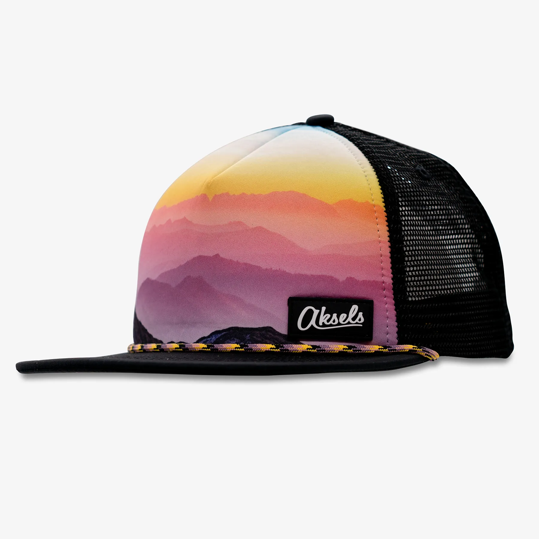 Sunset Mountain Views Foam Rope Snapback Hat