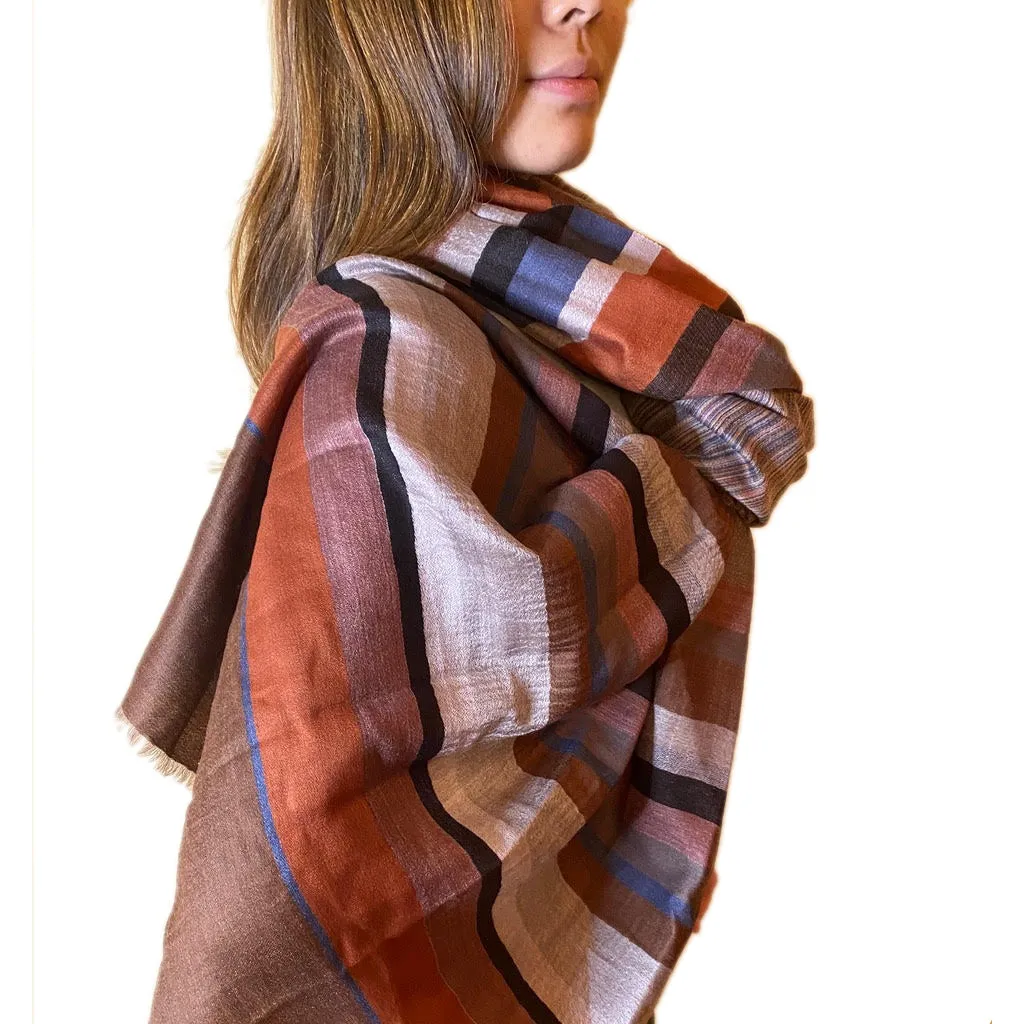 Thar Sundowner Cashmere/Pashmina Stripe Scarf