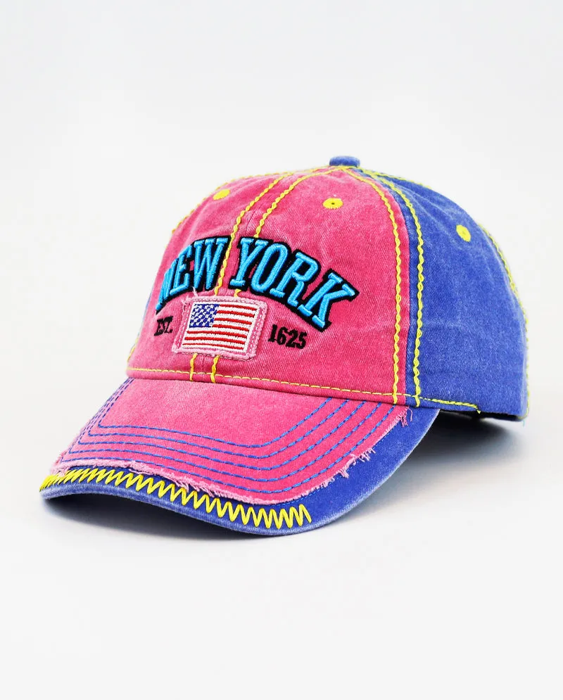 The Hat Depot - Thick Stitch 1625 NEW YORK Baseball Cap