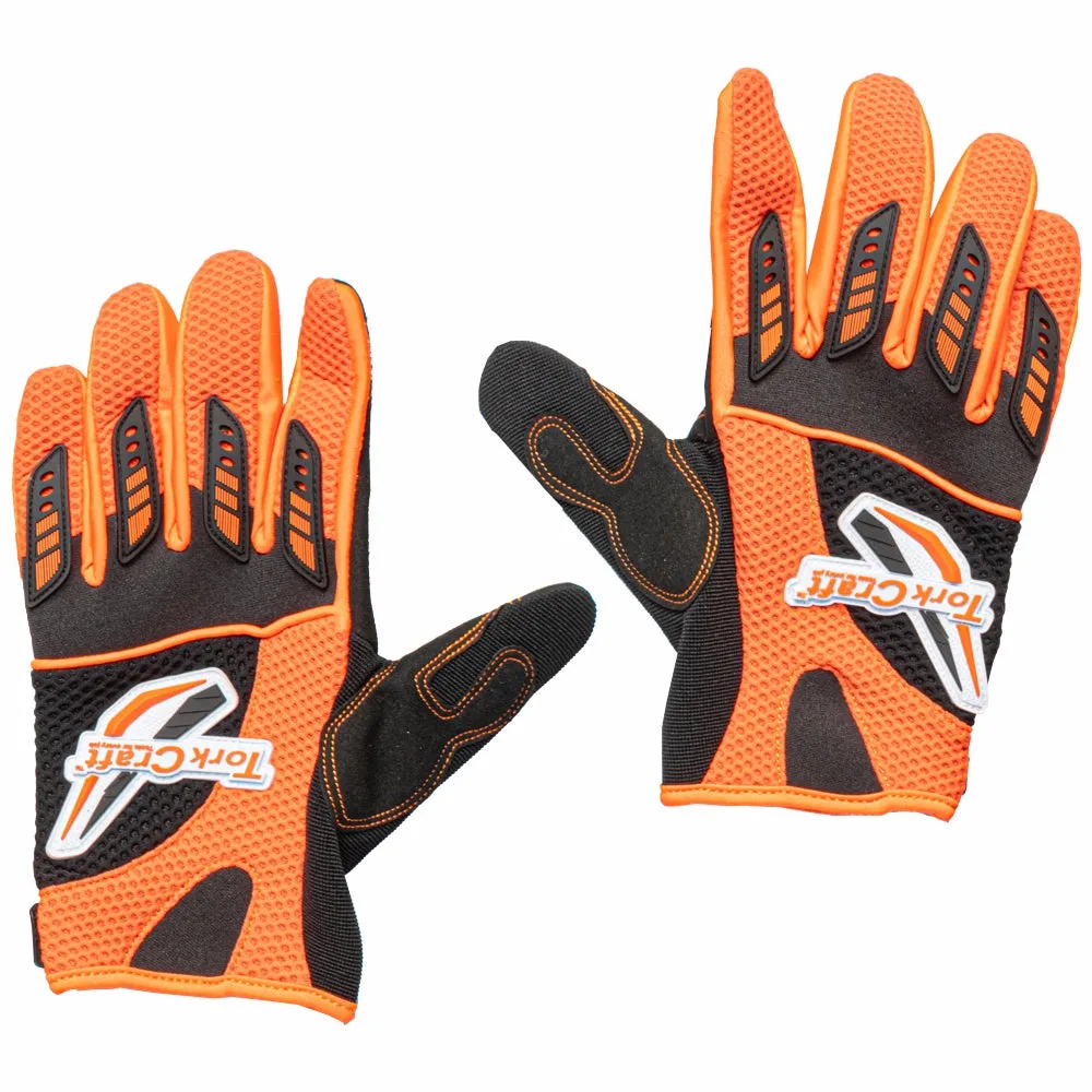 TORK CRAFT LIMITED EDIT. MEDIUM  RACING GLOVE ORANGE SYN. LEATHER GL121